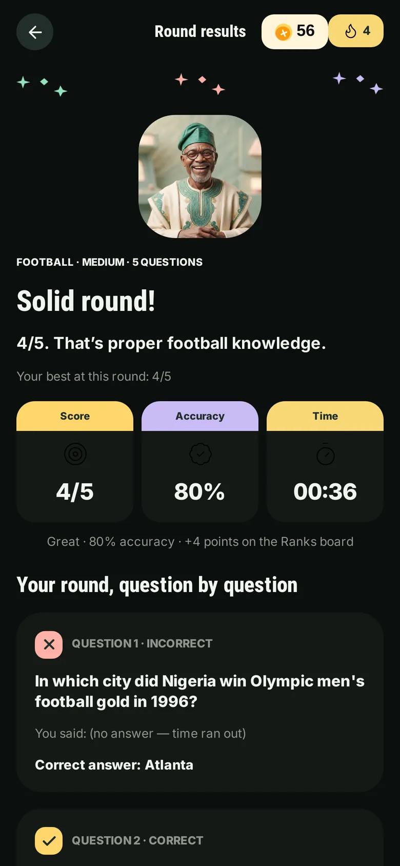 Round results